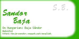 sandor baja business card