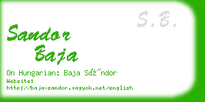 sandor baja business card